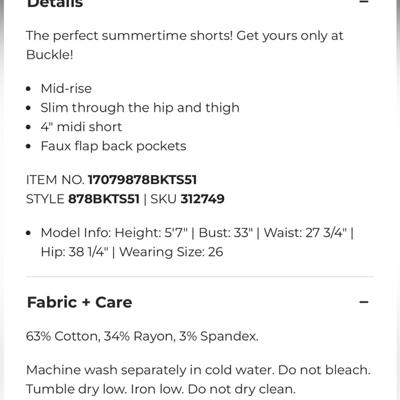 NWT BKE MOLLIE SHORTS FROM BUCKLE SIZE 28! - Picture 4 of 5